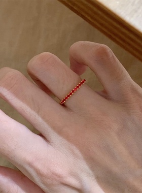 细红超闪小戒指女精致轻奢