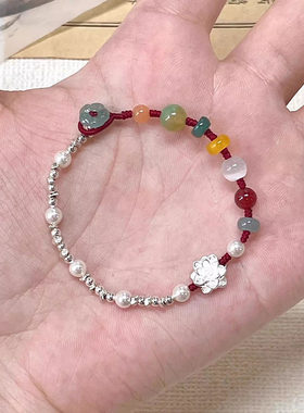 小莲花串珠拼接手绳女手工编织小众轻奢手链2026新款爆款串珠手饰