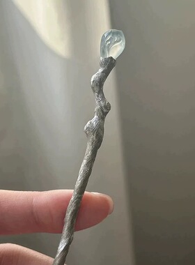 古风银色仿玉树枝发簪汉服盘发