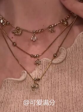 爆闪铃兰花朵碎冰冰项链超仙气质精致小众设计高级感锁骨链不掉色