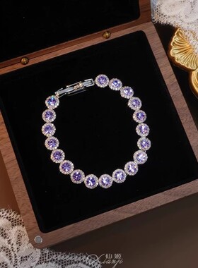 闪钻水晶复古手链女ins小众设计简约时尚冷淡风手镯韩版网红手饰