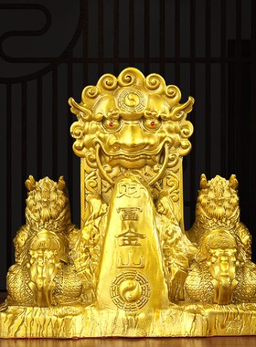 铜泰山石敢当铜狮石敢当铜狮子家居客厅玄关
