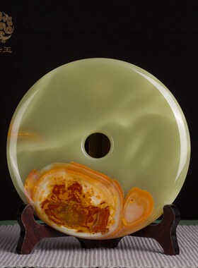 天然玉石平安扣摆件乔迁进宅礼品客厅玄关酒柜电视柜家装饰品摆设