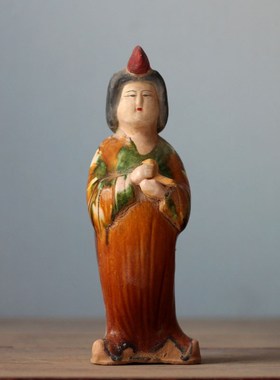 陶俑唐仕女胖妞古风客厅玄关艺术品装饰商务礼品