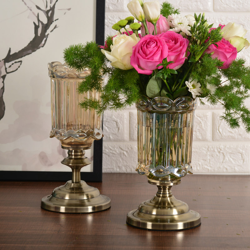 亦恩欧式水晶玻璃花瓶鲜花插花客厅电视柜餐桌摆件家居装饰摆件 - 图3