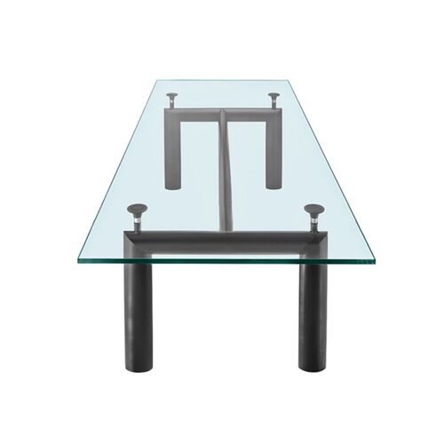 中古包豪斯设计师餐桌柯布西耶钢化办公桌长方形洽谈桌子 - 图2