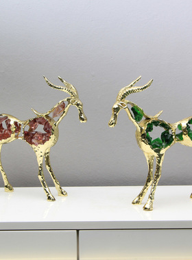 现代轻奢创意镂空羊摆件办公室客厅玄关电视柜酒柜书柜装饰摆设