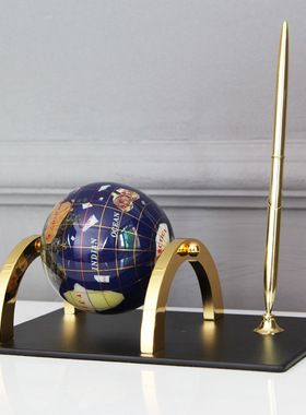 轻奢大理石地球仪摆件家居摆设创意美式客厅书房办公室酒柜装饰品