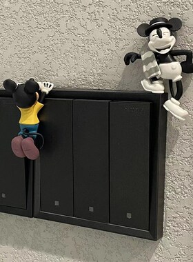 米奇插座关装饰客厅创意卡通墙装饰杯缘公仔结婚