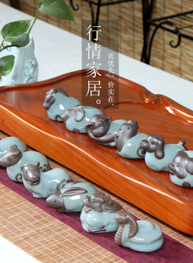 属相生肖陶瓷创意龙全小狗鸡爱马牛手把件卡通十二猴子