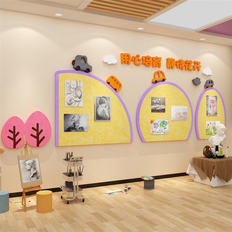 幼儿园墙面装饰楼梯大厅环创题布置材料作品毛毡文化走廊,淘宝优惠券,粉丝福利购,淘宝优惠卷