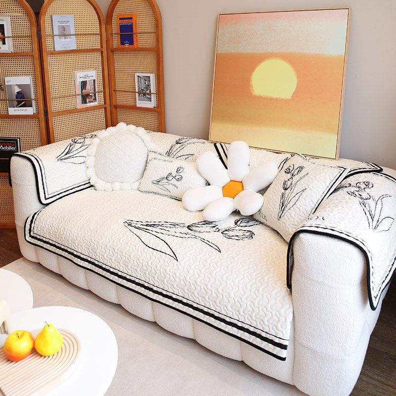 敏顺春信物语奶油风沙发垫四季通用风防滑韩系沙发垫子盖布巾,淘宝优惠券,粉丝福利购,淘宝优惠卷