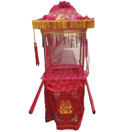 The Hao family's new Yangko, rusty steel embroidery, dragon and phoenix carrying a sedan chair, festive red society fire festival, full performance props