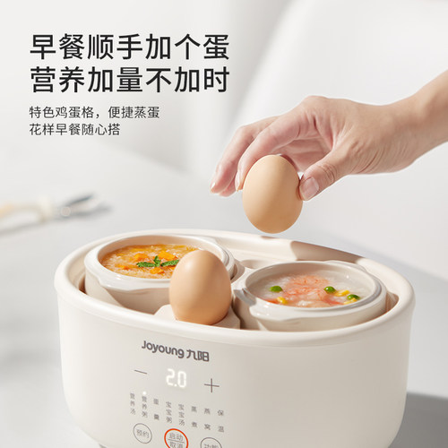 九阳电炖锅炖盅隔水炖家用全自动燕窝煲汤陶瓷煮粥锅婴儿辅食专用 - 图2