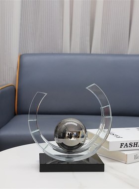 现代轻奢几何水晶艺术摆件客厅茶几玄关电视柜样板房家居软装饰品