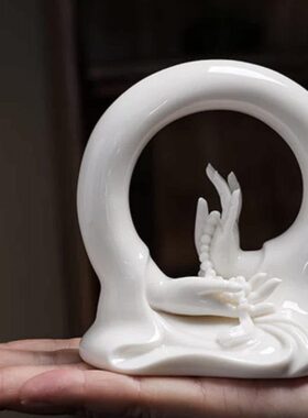 陶瓷车载摆件禅意佛手  和谐佛手创意个性车内仪表盘饰品家居工艺