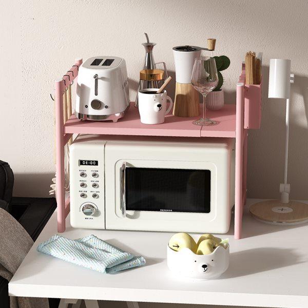 可伸缩厨房置物架微波炉架子家用双层台面桌面烤箱电饭锅收纳支架,淘宝优惠券,粉丝福利购,淘宝优惠卷