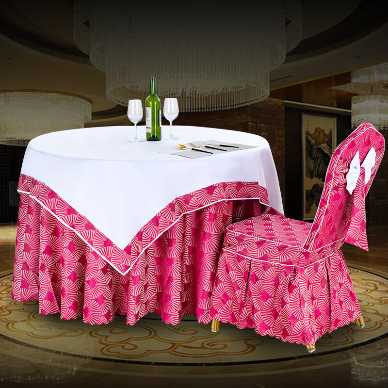酒店饭店专用餐桌面餐厅圆形大圆桌桌布台布会议防水防油免洗布艺 - 图1