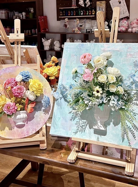 母亲节送妈妈紫色花卉创意油画