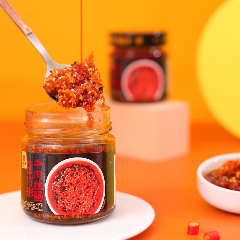 张飞灯影牛肉丝酱香辣牛肉酱拌饭酱下饭酱辣椒酱四川特产230g,淘宝优惠券,粉丝福利购,淘宝优惠卷