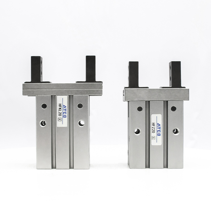 气动手指气缸夹加长导轨HFTKL/HFKL10/16/2L0/25B/N/F平行气缸夹 - 图1