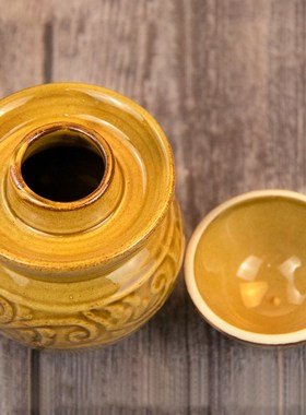 云南带盖迷你陶瓷牙签罐电视柜茶桌茶台书桌装饰品陶瓷罐小摆件