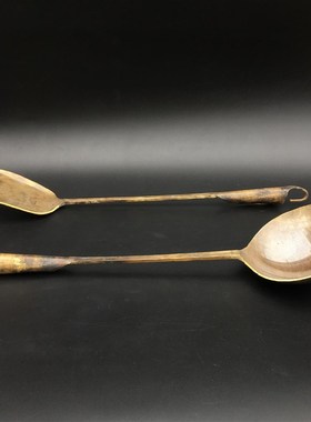 怀旧民俗古玩老式黄铜勺子铲子古代传统老物件仿古铜饭勺