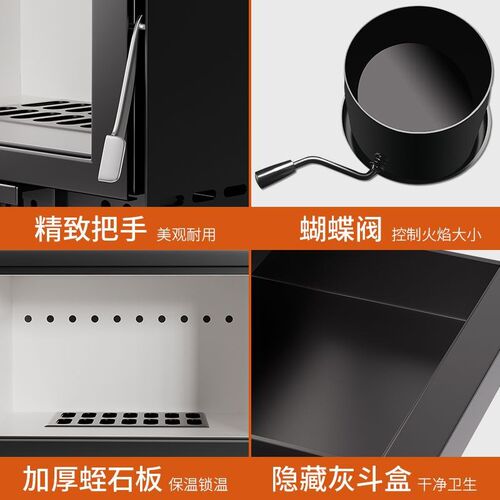真火壁炉燃木柴火取暖炉民宿别墅冬天室内农村烧柴欧式烤火炉 - 图3