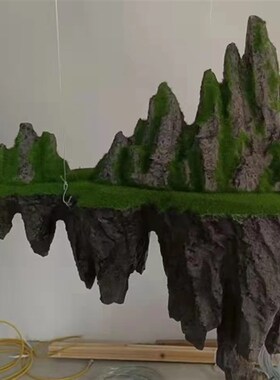 室内仿真悬浮绿植景观商场酒店悬挂展厅办公室橱窗悬浮石装饰
