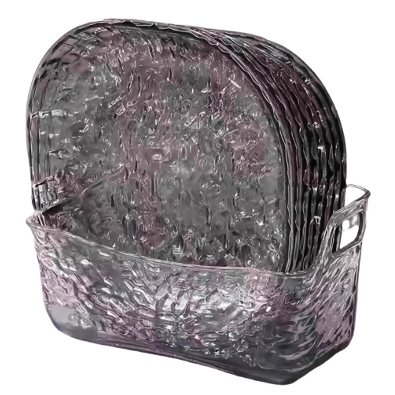 轻奢简约冰川纹家用吐骨碟餐桌垃圾盘碟网红透明桌面水果碟小盘子,淘宝优惠券,粉丝福利购,淘宝优惠卷