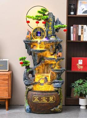 假山流水喷泉客厅循环水生财景观招财风水轮办公室落地装饰大摆件