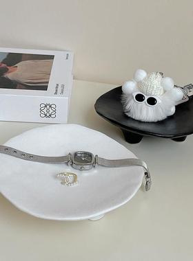 设计感陶瓷收纳盘首饰香薰托盘玄关钥匙收纳小众艺术感高颜值摆件