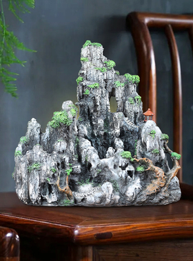 创意假山盆树脂造景绿植家居装饰客厅盆景摆放田园仿真
