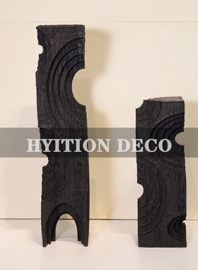 现代黑白树脂波纹形几何样板间客厅茶几软装饰品摆设