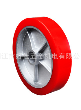 源头工厂产品350X75mm（14X3）超重型精密轴承铁芯聚氨酯PU脚轮