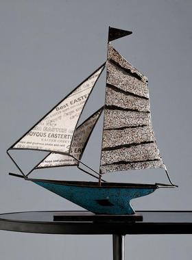 酒现代帆5D31S555船摆一帆风顺意美式客厅电视柜创办公室桌面家居