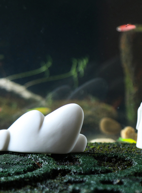 白瓷小山微景观水族造景创意陶瓷客厅玄关中式盆景装饰品摆设