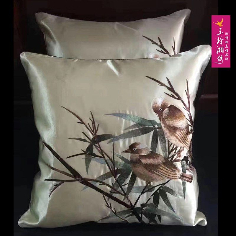 玉玲湘绣纯手工绣真丝桑蚕丝湘绣抱枕靠枕抱枕靠垫腰枕刺绣,淘宝优惠券,粉丝福利购,淘宝优惠卷