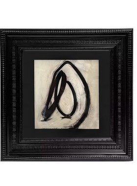 现代侘寂中古老钱风织物山鸡装饰画几何酒店样板间