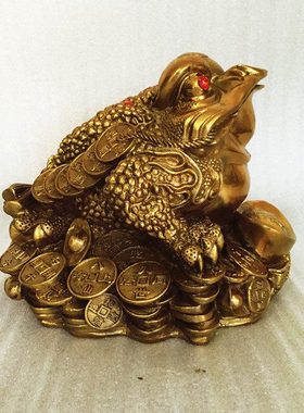 飞龙纯铜招财蟾金蟾开业礼品工艺品办公用品店铺招财摆件