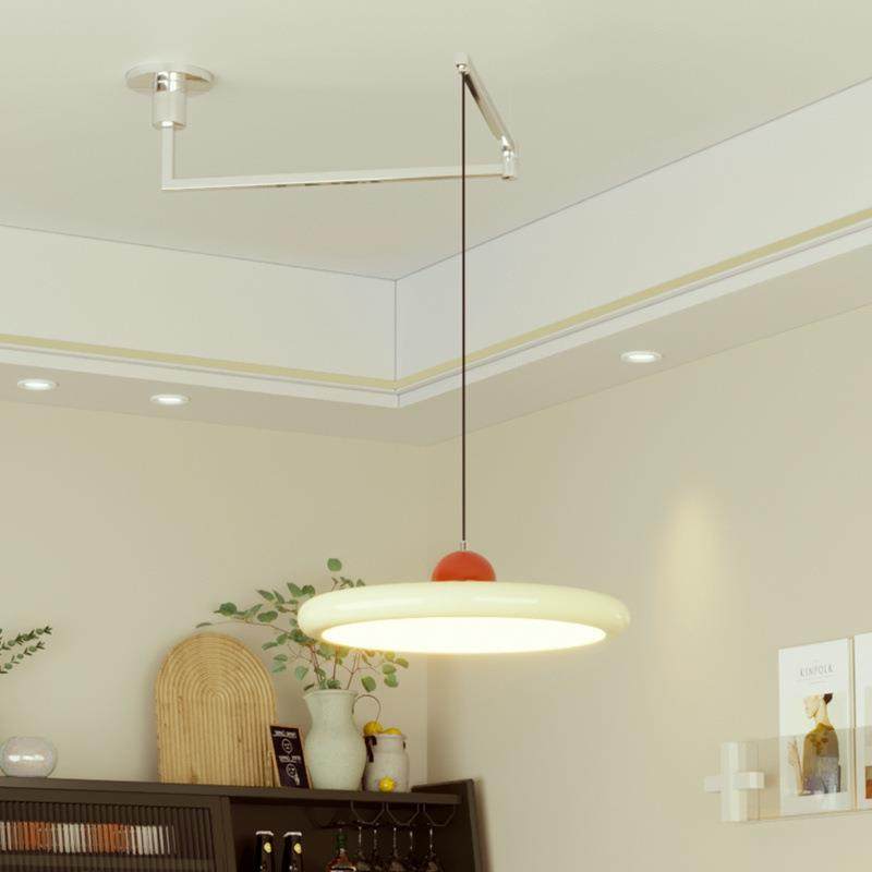 全光谱护眼飞碟餐厅灯摇臂位移飞盘吊灯餐桌家用感奶油风吊灯,淘宝优惠券,粉丝福利购,淘宝优惠卷