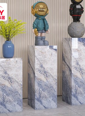 大理奢石架底座客展厅玄关增高摆台酒店装饰立柱岩板架