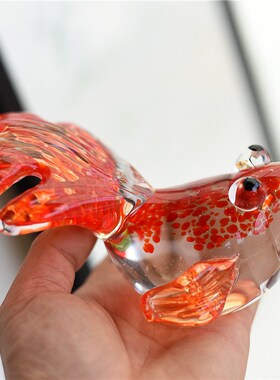 欧式彩色玻璃金鱼创意工艺品家居酒柜装饰品乔迁礼品