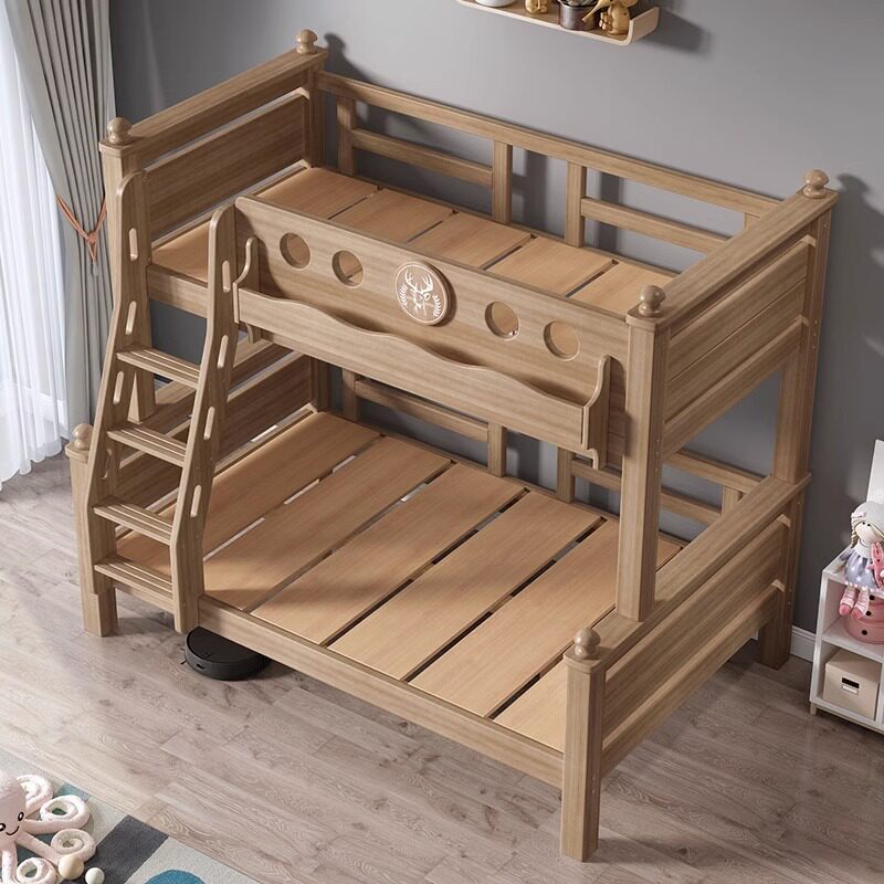 全实木上下床儿童床上下铺鹅掌楸木蜡油层小户型高低床子母床,淘宝优惠券,粉丝福利购,淘宝优惠卷