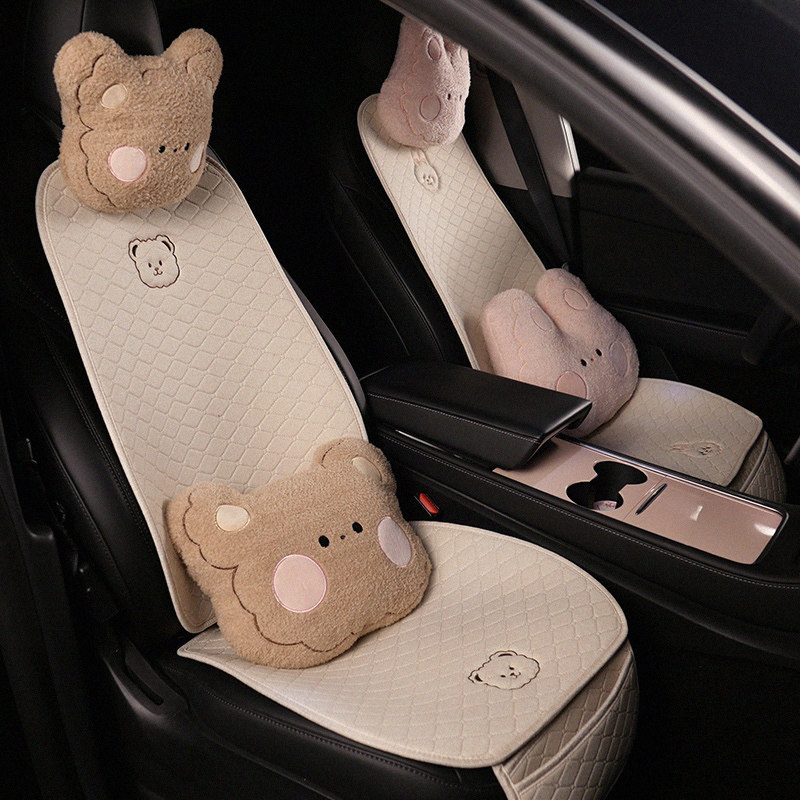汽车坐垫四季通用亚麻小蛮腰座椅单片防滑三件卡通半包座垫,淘宝优惠券,粉丝福利购,淘宝优惠卷
