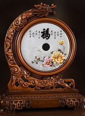 威弗列德装饰品家居客厅玄关酒柜工艺品办公室龙头福字平安扣摆件