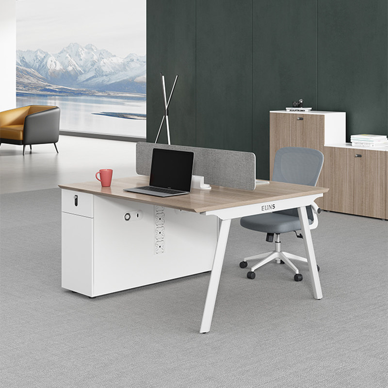 斜边办公桌椅现代卡座2四六人职员桌办公室屏风工位 - 图2