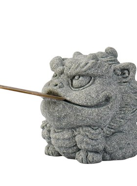 中式天禄小金蟾招财鱼缸造景桌面装饰品创意三足蟾蜍可爱茶宠摆件