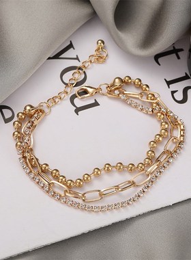 3PCS/Set Fashion Thick Chain Link Bracelets BanRgles For Wom