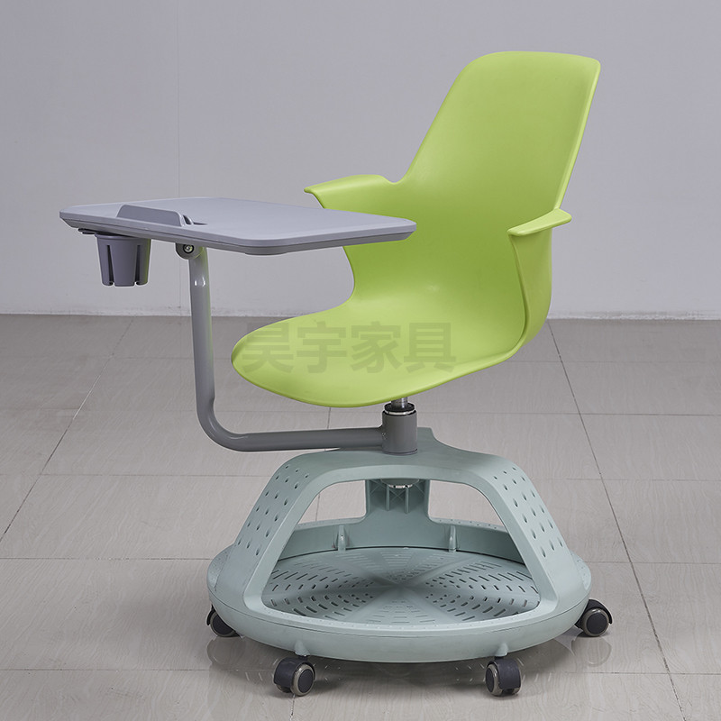 时尚桌椅一体椅培训椅大写字板转椅会议椅智慧教室椅书写记录椅子 - 图0